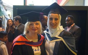 With Ghadeer after her MSc graduation ceremony, June 2018